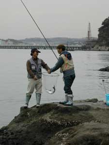 江ノ島・割磯の釣り人